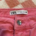 ZARA  Pink High Waisted Straight Leg Crop Jeans Photo 6