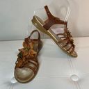 Vera Pelle  Brown Leather Floral Gladiator Sandals Sz 38 Photo 1