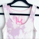 Kirra  Purple White Bleach Tie Dye Ribbed Tank Top M Photo 2