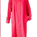 London Fog Vintage  HOT pink floral lining padded shoulder raincoat size LP XLP Photo 1