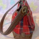 Tommy Hilfiger Vintage Premium designer handbag plaid and leather (unused) RARE Photo 10