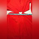 Dee Elly  Womens V-Neck Long Sleeve Heart Cut Out Red Mini Dress Size Small Photo 4