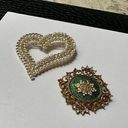 Monet Lot Of 2 Signed Rhinestone Brooch Pins  / Vintage Coro - Missing Stones Photo 0