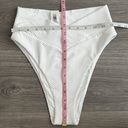 Aerie NWT  Crossover High Cut Cheeky Bikini Bottom Swiss Dot White Size Medium Photo 6