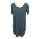 Wilfred  Free Stone Blue Rayon Short Sleeve T-shirt Mini Dress Size Medium Photo 2