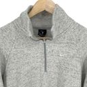 Nike  Womens Heathered Quarter Zip Mock Neck Long Sleeve Jacket Gray Size Medium Photo 1