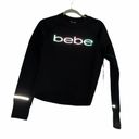 Bebe NWT  Sport Black Scuba Top Black Large Photo 4