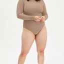 Girlfriend Collective  Fog Heather Vivien Mock Neck Bodysuit Photo 0