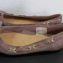 American Eagle  Womens 6.5 Becky Grommet Ballet Flats Taupe Suede Casual Bow Photo 2