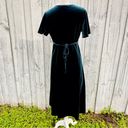 R.Vivimos Womens Green Velvet Pleated Wrap Tie Dress Flowy Party Holiday Size S Photo 5