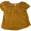 belle du jour  Shirt Womens Medium Orange Yellow Embroidered Off Shoulder Blouse Photo 0