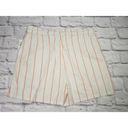 Abound  Womens Size Medium Ivory Coral Nancy Stripe Pull On Pocket Shorts Photo 3