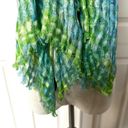 Cynthia Rowley   long green red crinkly scarf Photo 3