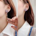 925 Silver Post Pearl Butterfly Long Tassel Dangle Drop Earrings for Women Photo 3