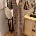 ZARA  Striped Knit Oversized Midi‎ Dress Side Slit Size Small Photo 2