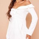 Pretty Little Thing COPY -  White Off The Shoulder Blazer Style Dress NWT Photo 0