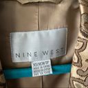 Nine West  Gold Metallic Floral Pea Coat Photo 3