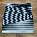 J. McLaughlin  20” Nicola High Rise Blue Stripe Tiered Catalina Cloth Skirt Large Photo 0