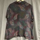 Style & Co , 22W button collared top, short sleeves, brown blue, maroon paisley Photo 4