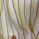 Rachel Zoe Linen Striped Tie Bottom Button Down Blouse Size Medium Photo 4