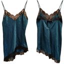 Frederick's of Hollywood {XL} VINTAGE  Teal Satin & Lace Asymmetrical Loungerie Photo 1