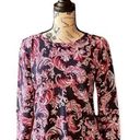 Talbots Women’s  multicolor pullover sweater round neck tight knit paisley Photo 0