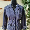 The Loft  Women Blue Cotton Long Sleeve Single Breasted Fitted Jacket Blazer Size 14 Photo 0