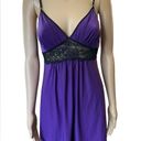 In Bloom  Y2K Purple Black Goth Witchy Romantic Lace Lingerie Mini Slip Dress Photo 0