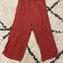 Torrid Brick Red Stripe Challis Wide Leg Jumpsuit Photo 6