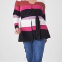 Lane Bryant  Classic Long-Sleeve Belted Striped Open Front Cardigan Size 18 Photo 0