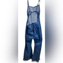 SheIn  medium wash blue denim bell bottom overalls Sz 2XL Photo 8