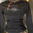 Harley Davidson Navy Rain Wash Long Sleeve Scoop Neck T-Shirt Extra Small NWT Photo 1