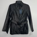 Cole Haan  351M2014 Size M Belted 100% Genuine Lambskin Leather Jacket Black Photo 0