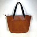 Portland Leather Goods Zip Top Tote Bag Large Leather Handbag Brown Oversized Photo 0