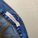 Levi's Wedgie Denim Shorts high rise medium wash raw hem button fly 26 Photo 4