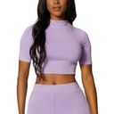 Naked Wardrobe  Ribbed Cropped Top Purple Size S Photo 0