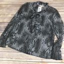 fab'rik Tulle Womens Blouse Size XS Tie Neck Bow Top Snakeskin Print NEW Photo 17