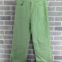 ZARA  High Rise Ribcage Straight Ankle Jeans Lime Green Women’s Size 8 Photo 0