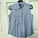 Cutter and Buck  blue and white stripe sleeveless button down shirt Photo 9