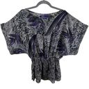 Miley Cyrus  Max Azria Animal Print Sheer Short Sleeve Kimono Tunic Size L Photo 0