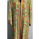 Haute Hippie  Belted Kimono Size Large Reversible Green Orange Yellow Floral Photo 8