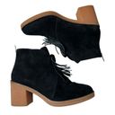 UGG  Corin Casual Tie Tassel Black Suede Block Heel Ankle Boots Women’s Size 10 Photo 3