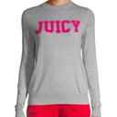 Juicy Couture  Heather Cozy Flocked Logo Chest Graphic Crewneck Pullover Sweater Photo 0