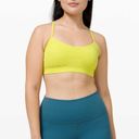 Lululemon  Flow Y Bra Nulu Light Support Sports Bra Yellow Serpentine Sz 10 Photo 3