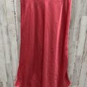 Abercrombie & Fitch  Coral Pink Satin Midi Slip Skirt Ruffle Edge Photo 6