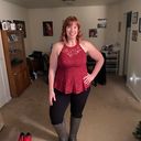 Torrid Red All Over Lace High Neck Peplum Top Photo 3