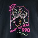 Fruit of the Loom Vintage 1990 Womens Size L New Years Cut Off Sweatshirt Top Scaramoucho Disco Photo 1