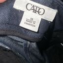 Cato  Dark Wash Blue Cotton Blend High Waist Cuffed Casual Capri Pant Size 14 NEW Photo 8