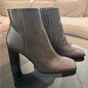 Mango Rectangular / Square Toe Grey Heeled Boots Photo 6