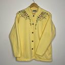 Northern Reflections Vintage Northern Reflection Flower Embroidered Teacher Yellow Sweater Large Photo 0